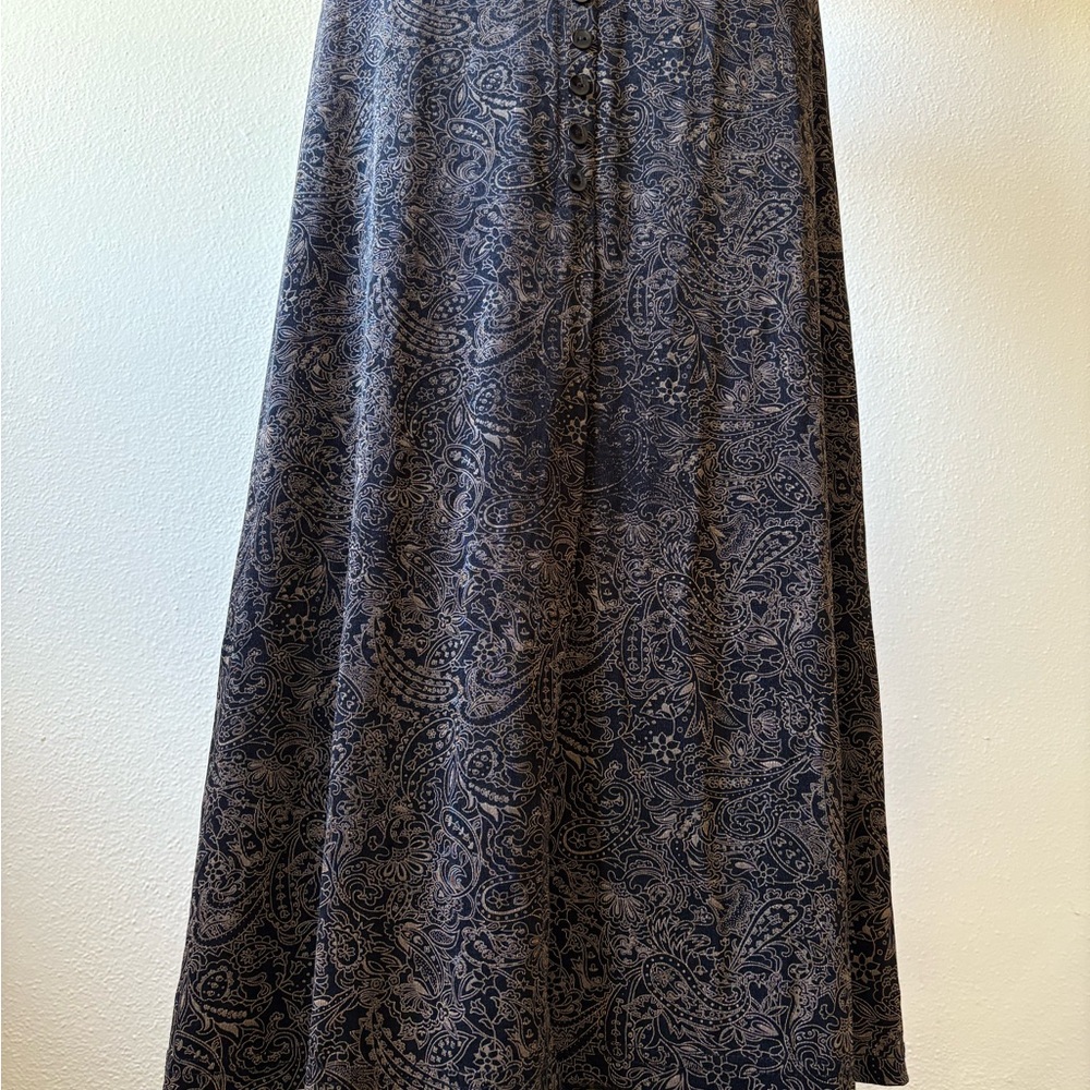 Vintage Y2K Skirtology Brown & Black Paisley Maxi Skirt - Picture 3 of 9